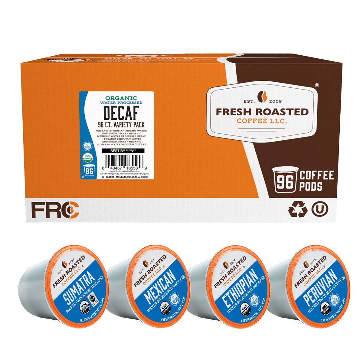 Organic Water Decaf Variety Pack - Classic Coffee Pods