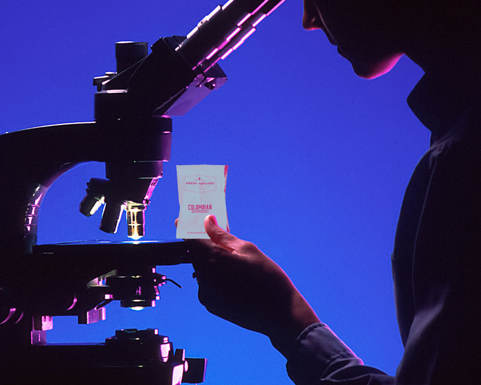 A scientist examining a frac pack.