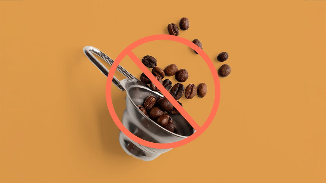 An image of a coffee scoop with a red strike through it.