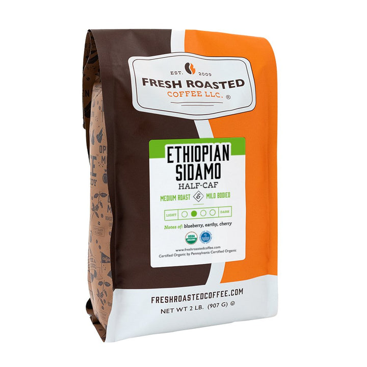 Organic Ethiopian Sidamo Swiss Water Half Caf - Roasted Coffee