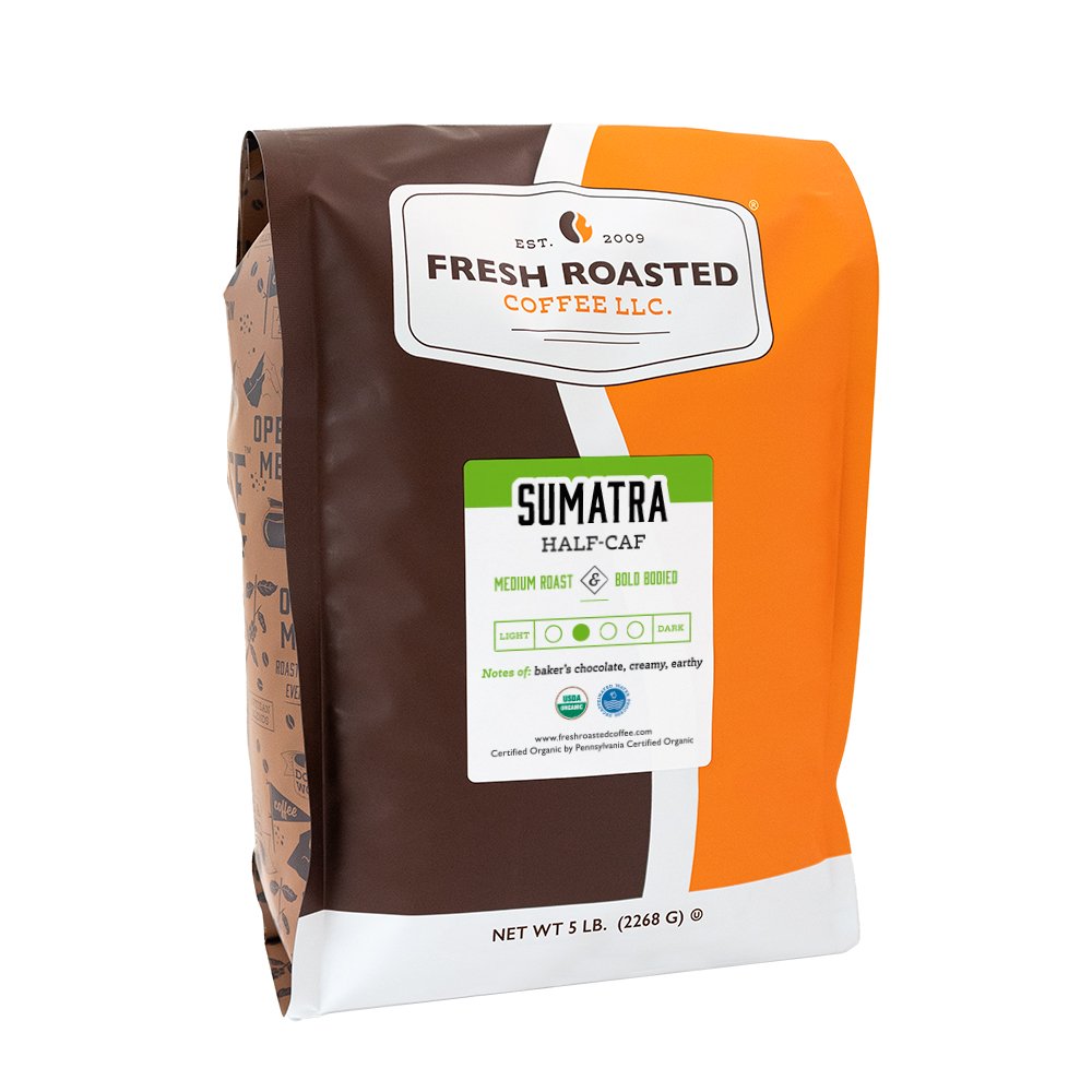 Organic Sumatra Water-Processed Half Caf - Roasted Coffee