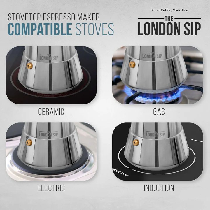 London Sip® Glass Top Espresso Maker