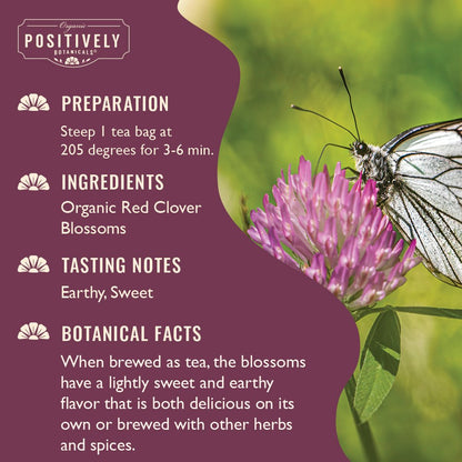 Organic Red Clover Blossoms - Botanical Tea Bags