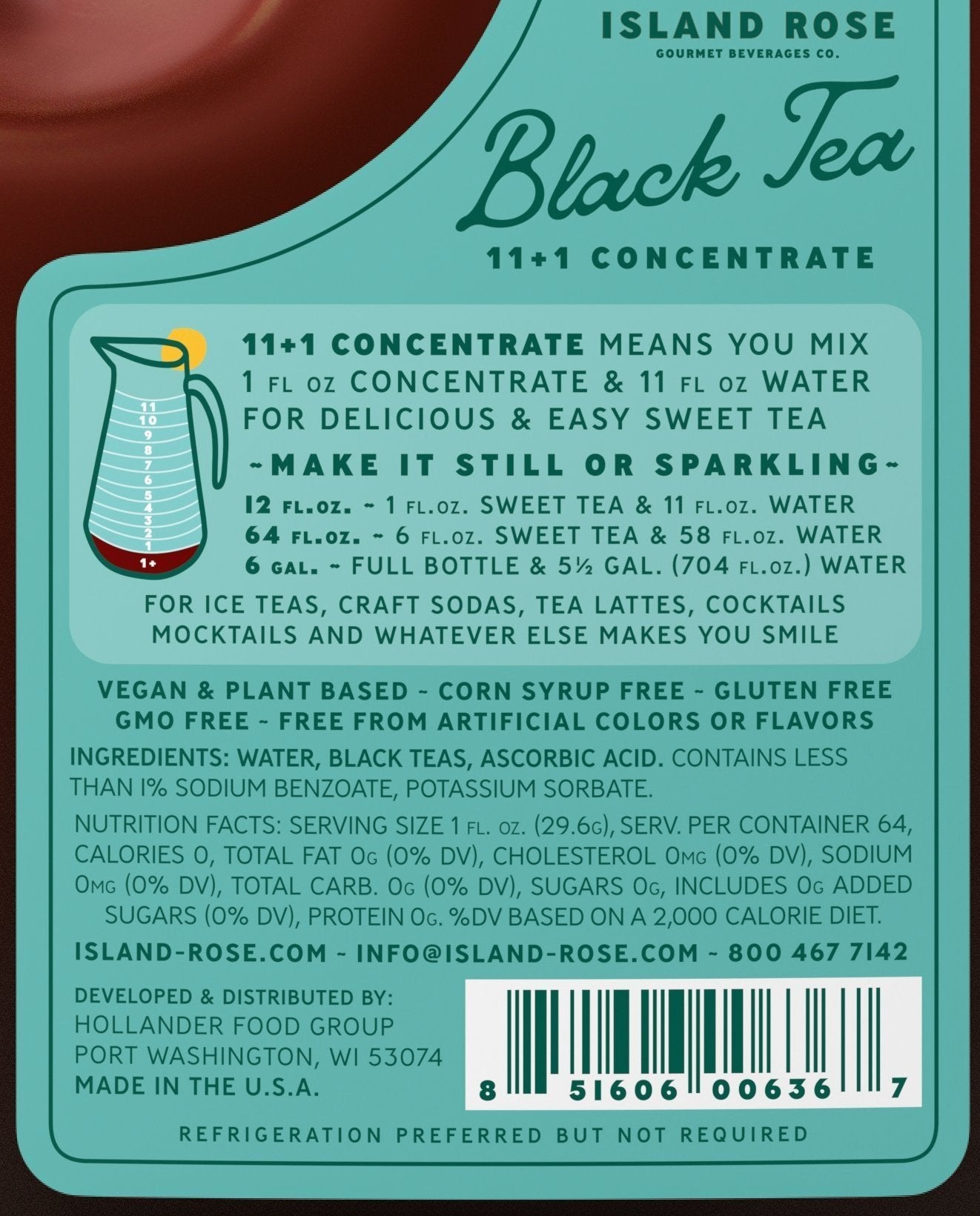 Island Rose Classic Black Tea Concentrate
