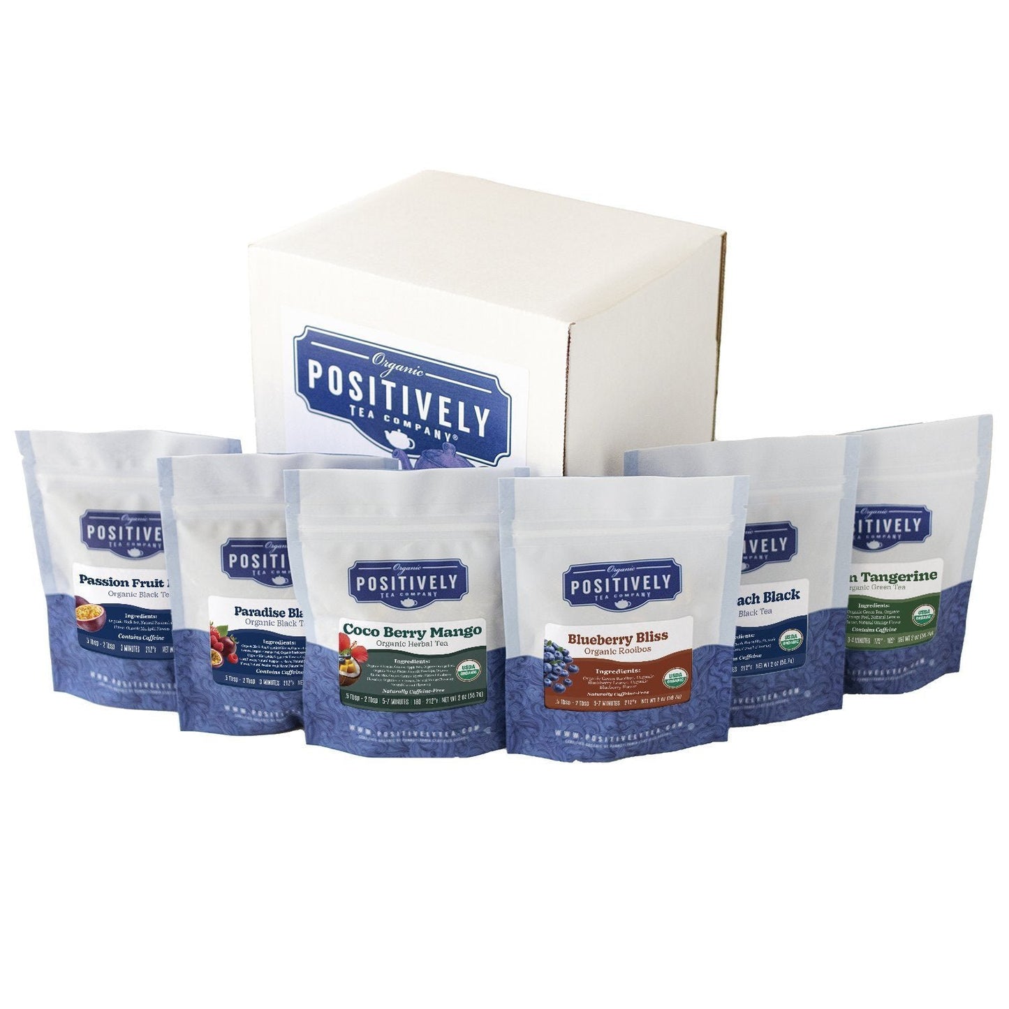 Organic Positively Tea Sampler - Market Fresh & Fruity Mini-Flight