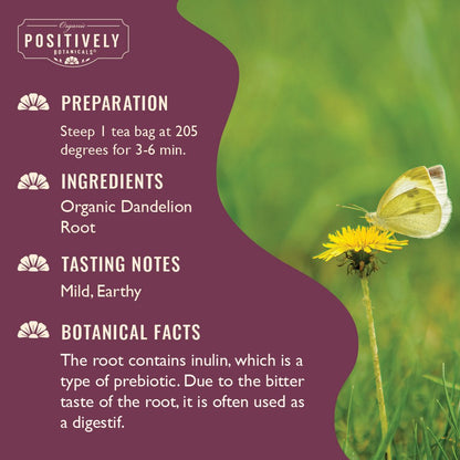 Organic Dandelion Root - Botanical Tea Bags