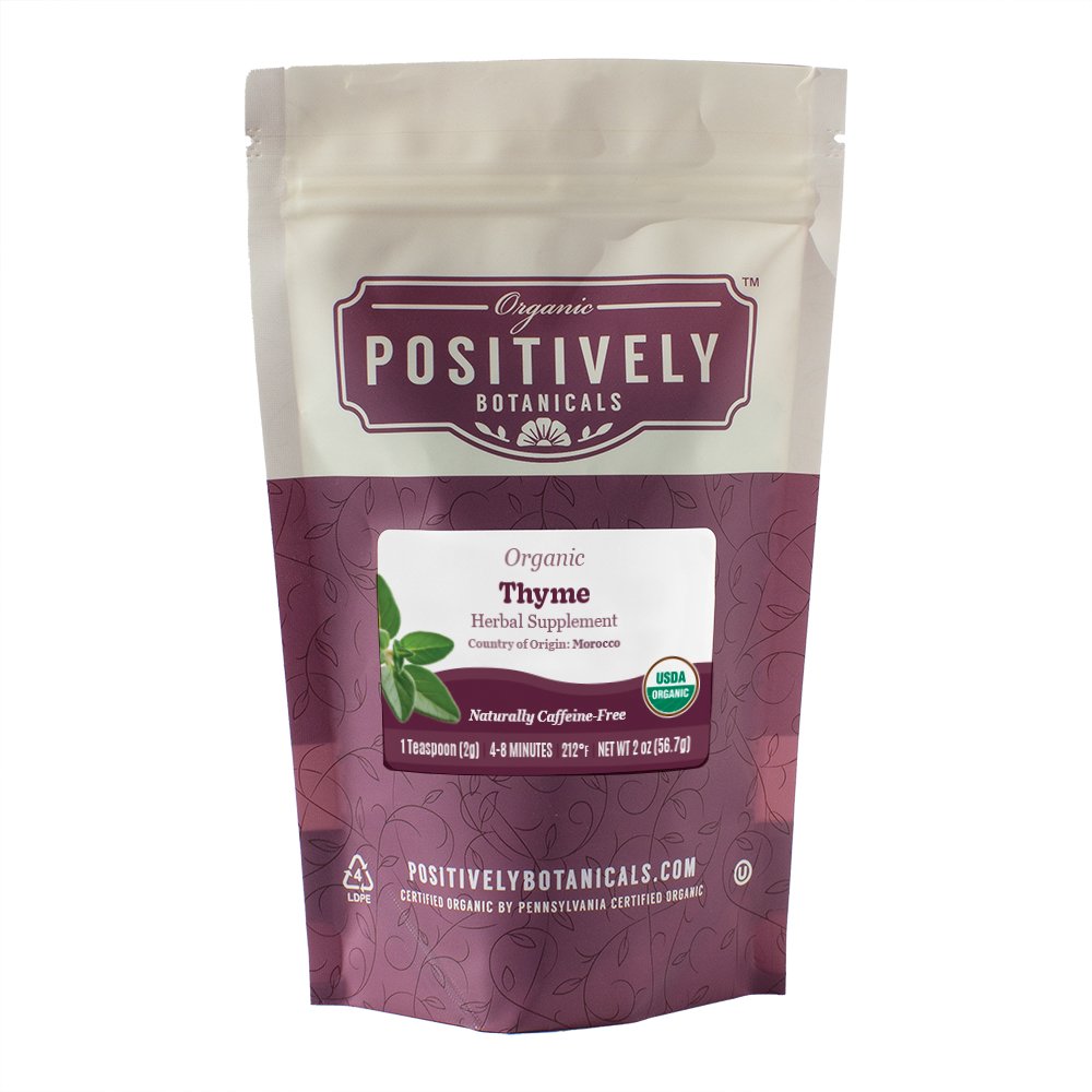 2oz bag of Positively Botanicals Thyme Loose Leaf.