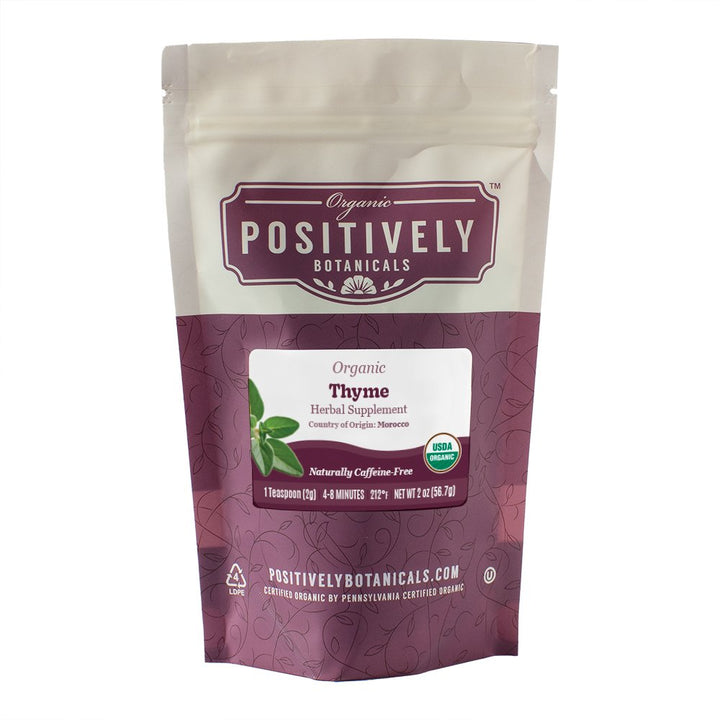 2oz bag of Positively Botanicals Thyme Loose Leaf.