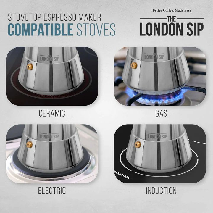 London Sip® Glass Top Espresso Maker