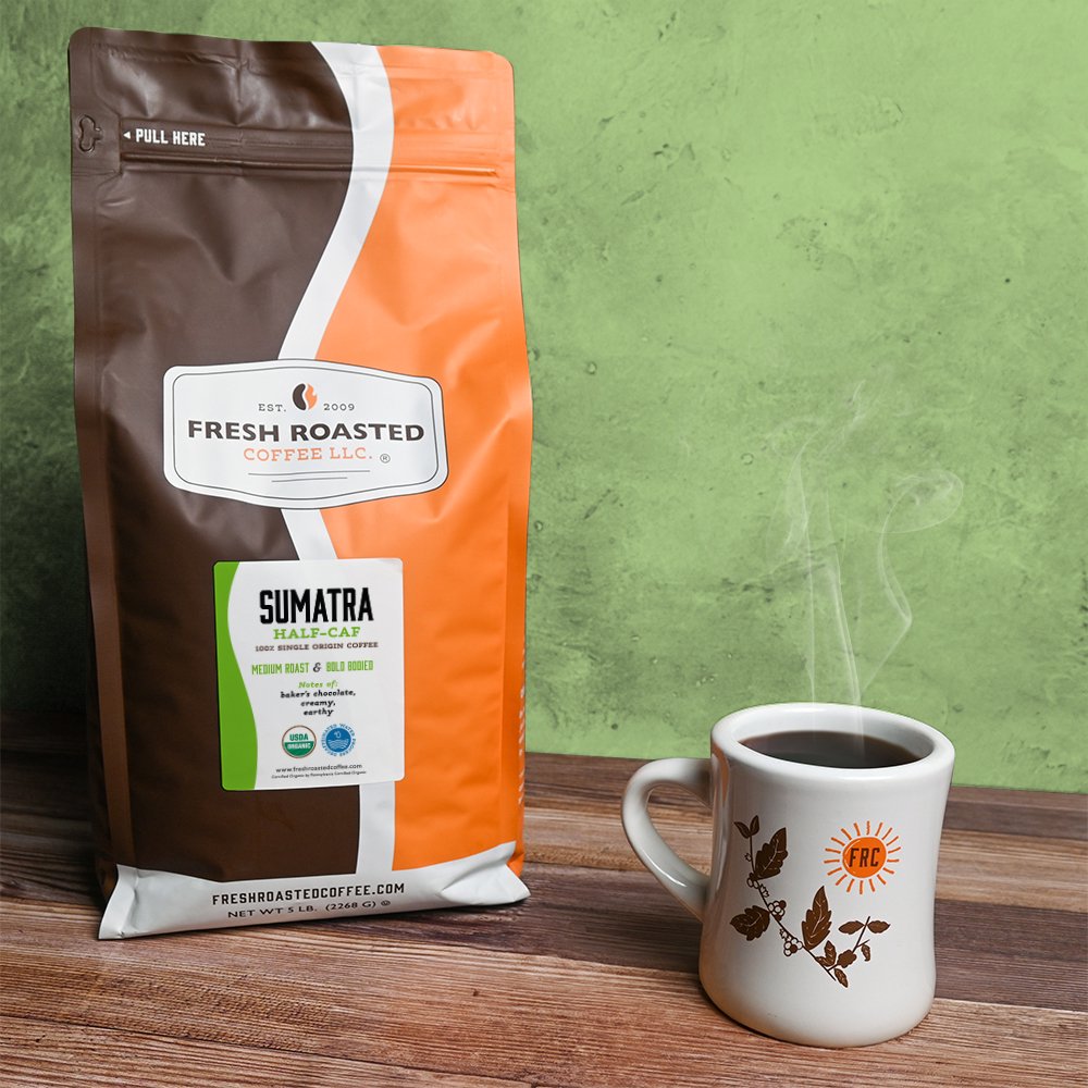 Organic Sumatra Water-Processed Half Caf - Roasted Coffee