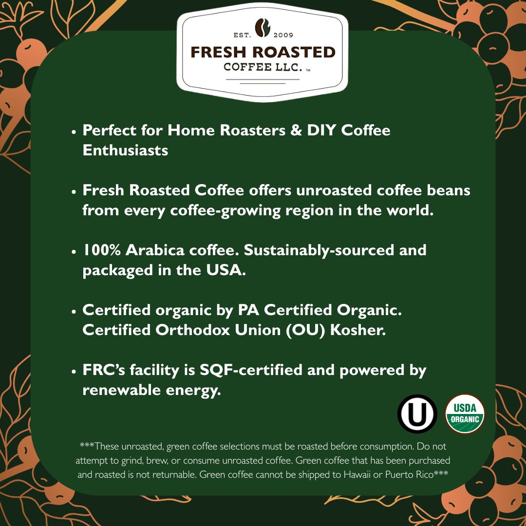 Organic Honduran Water-Processed Decaf - Unroasted Coffee